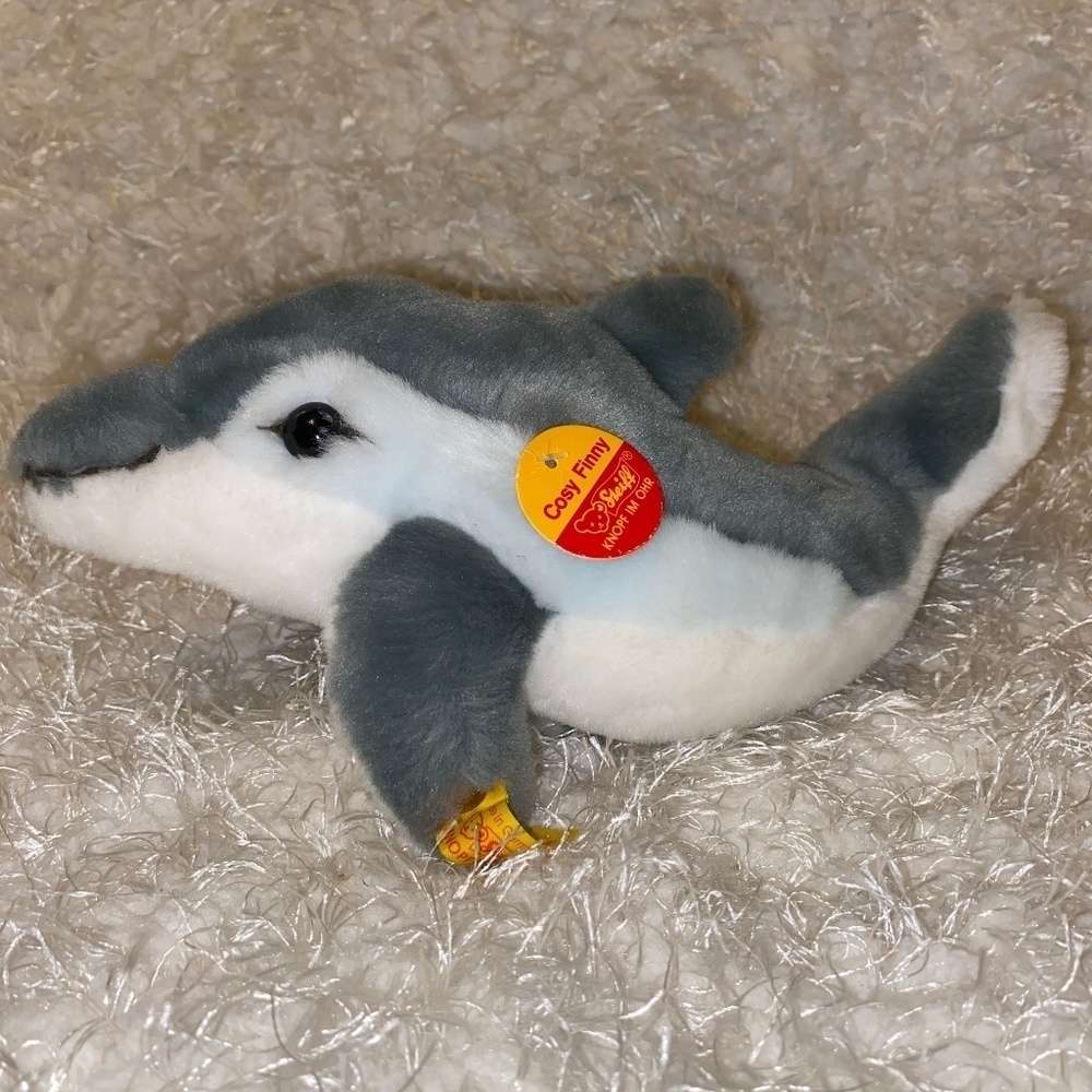 Steiff 095023 COSY FINNY PLUSH DOLFIN WITH SQUAEKER 1991-2003